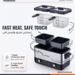 Porodo Lifestyle Dual Crispo Dual Basket Electric Deep Fryer with Manual Heat Control - Black