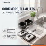 Porodo Lifestyle Dual Crispo Dual Basket Electric Deep Fryer with Manual Heat Control - Black