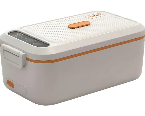 Porodo Lifestyle Lite Lunch Electric Heated Lunch Box with Temperature Retention - White & Orange