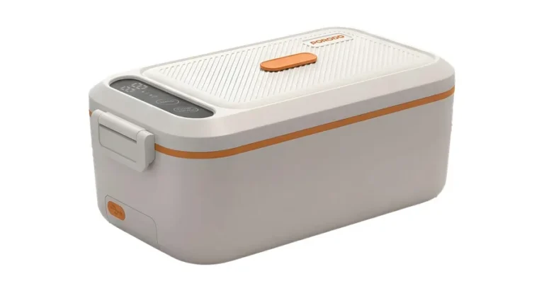 Porodo Lifestyle Lite Lunch Electric Heated Lunch Box with Temperature Retention - White & Orange