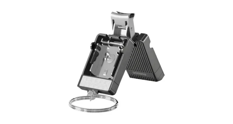 Porodo Lifestyle Neta Pocket - Size Nail Clipper with Keychain Ring - Grey