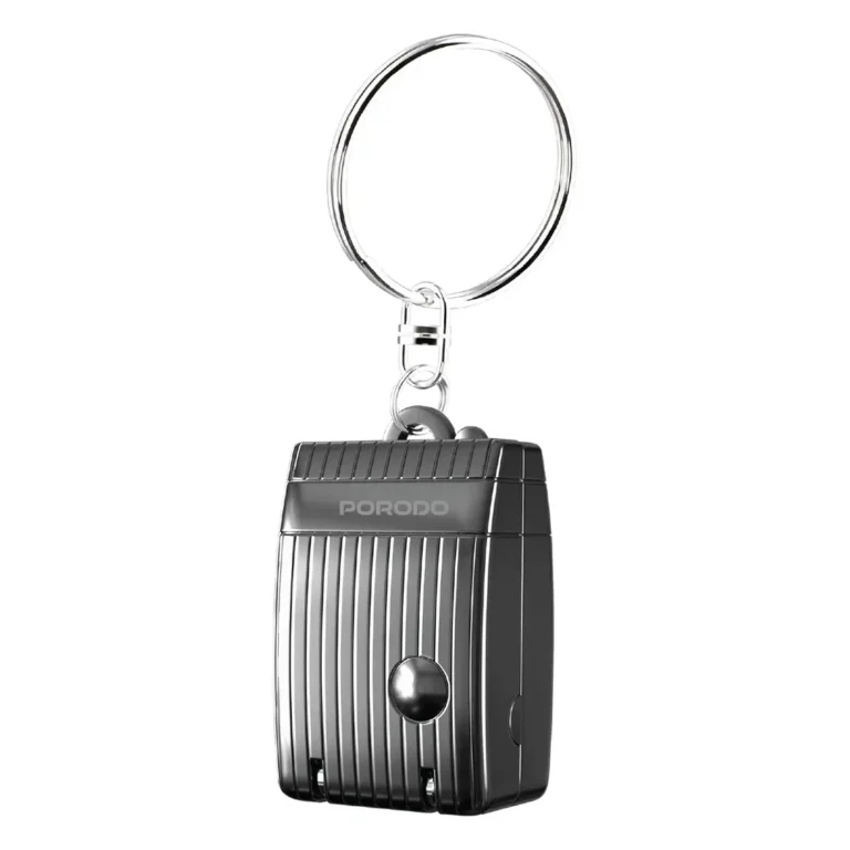 Porodo Lifestyle Neta Pocket - Size Nail Clipper with Keychain Ring - Grey