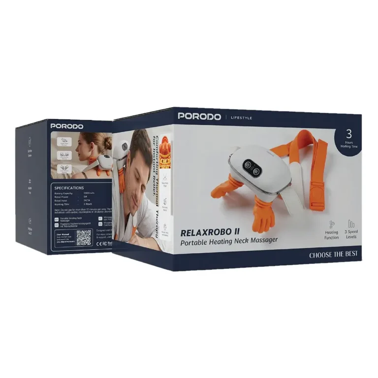Porodo Lifestyle RELAXROBO II Portable Heating Neck Massager -White