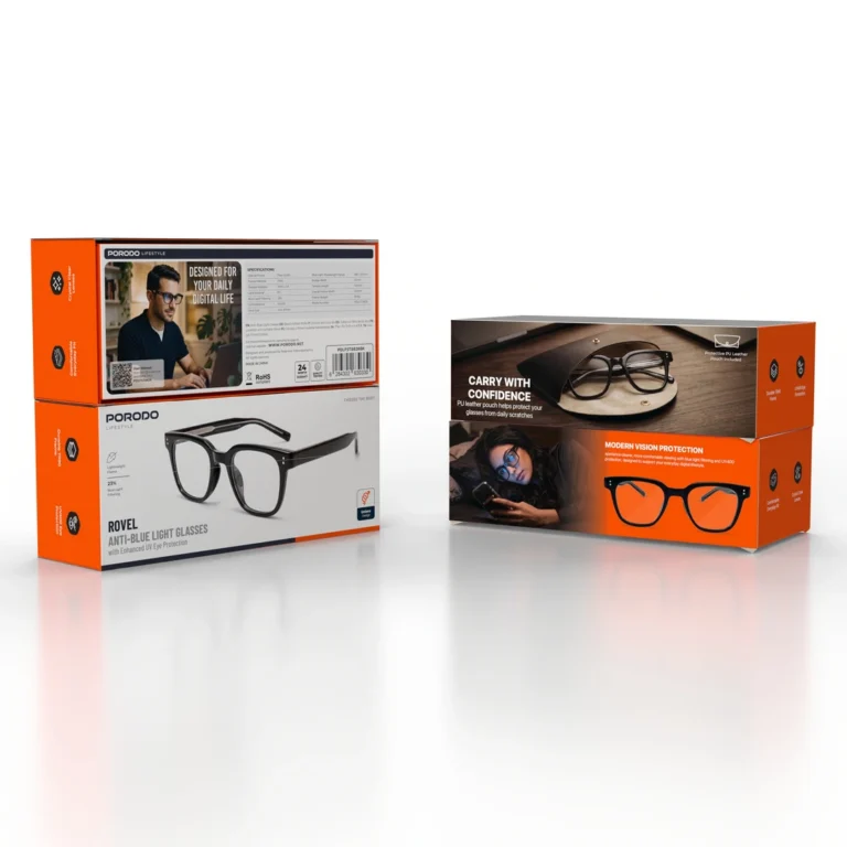 Porodo Lifestyle Rovel Anti-Blue Light Glasses with Enhanced UV Eye Protection