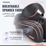 Porodo Lifestyle Safora Travel Neck Pillow & 3D Eye Mask With Elastic Band & Adjustable Cordlock - Grey