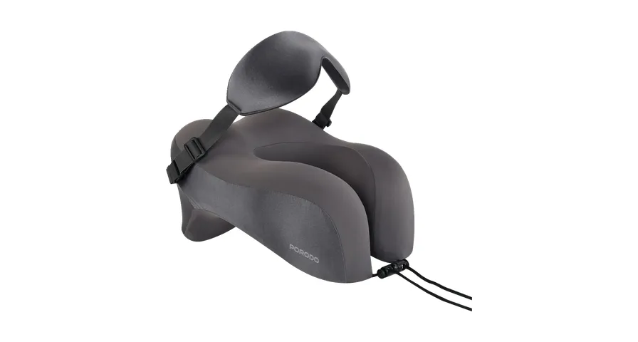 Porodo_Lifestyle_Safora_Travel_c6d2891286 Porodo Lifestyle Safora Travel Neck Pillow & 3D Eye Mask With Elastic Band & Adjustable Cordlock - Grey