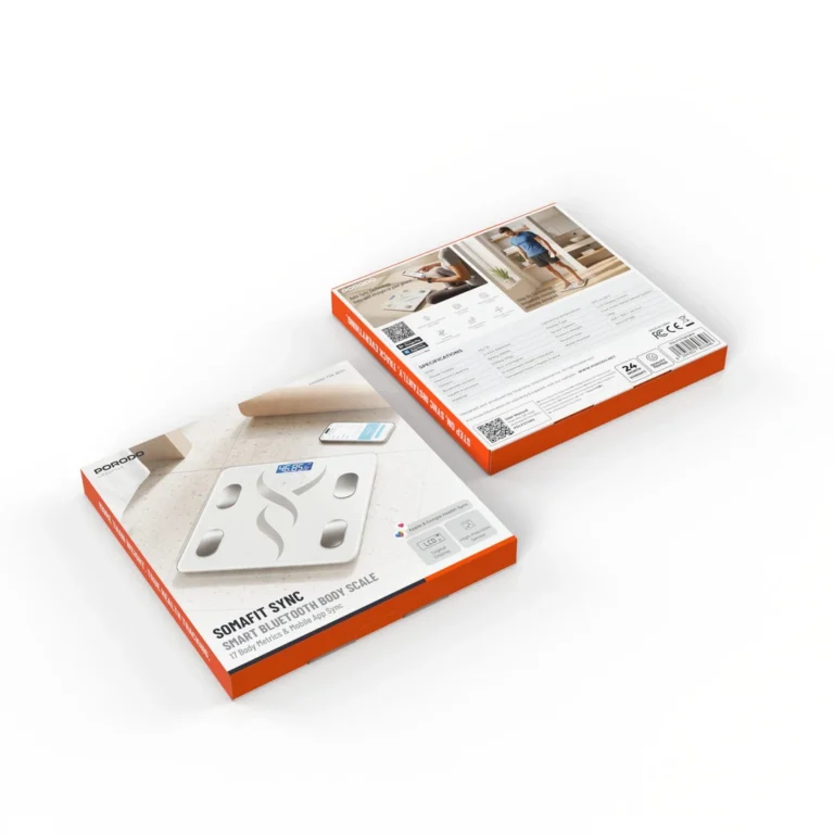 Porodo Lifestyle Somafit Sync Smart Bluetooth Body Scale With 17 Body Metrics & Mobile App Sync