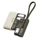 Porodo Linken 6-in-1 Multi-Connector Cable Kit With 60W USB-C to USB-C Cable- Beige