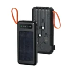 Porodo Piano Solar Power Bank with Integrated Cables