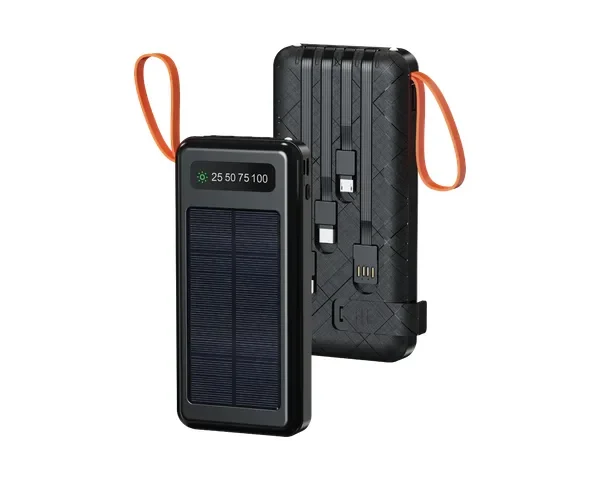 Porodo Piano Solar Power Bank with Integrated Cables
