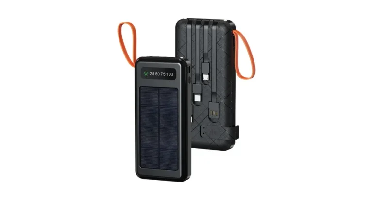 Porodo Piano Solar Power Bank with Integrated Cables