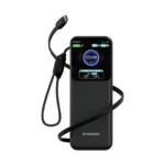 Porodo Polo X 20000mAh Power Bank with Built-In Dual USB-C Cables - Black