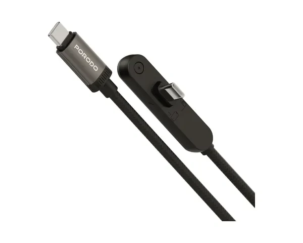 Porodo Siter 60W T-Shaped USB-C to USB-C Cable With Integrated Phone Stand