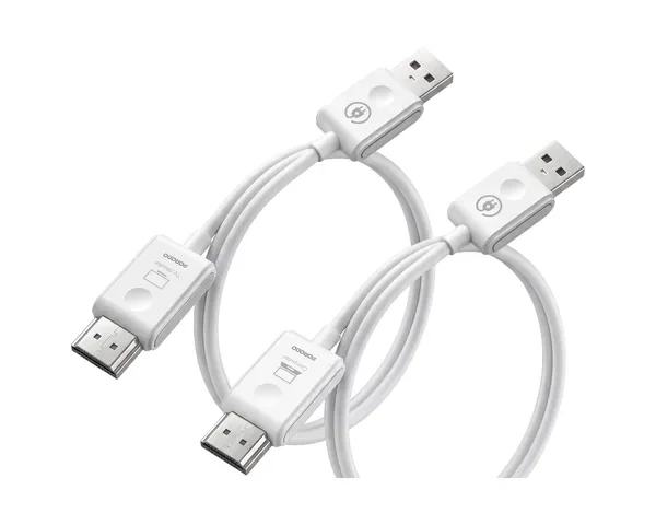 Porodo Skyport Wireless HDMI Transmitter & Receiver with Easy Setup & H.265 Compression - White