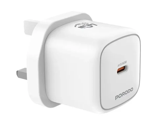 Porodo SnapLink 40W USB-C GaN Fast Charger with Built - in Smart Protection - White