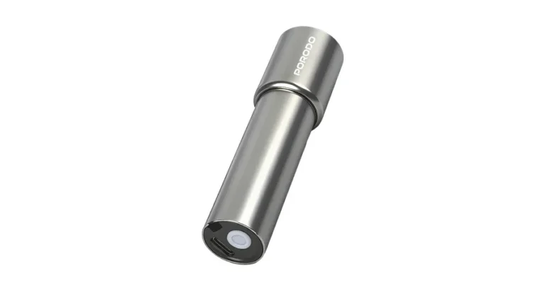 Porodo Sol Lite Mini Portable Torch Light with Rechargeable battery - Silver