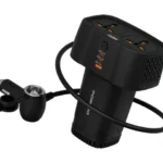 Porodo Solvo Universal AC Power Inverter with Multiple USB & AC Outlets - Black