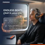 Porodo Soundtec Sonik Wired & Wireless Headphones with Premium Leather Earpads