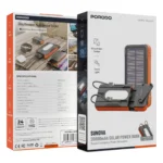 Porodo Sunova 20000mAh Solar Power Bank With Manual Emergency Power Generation - Black