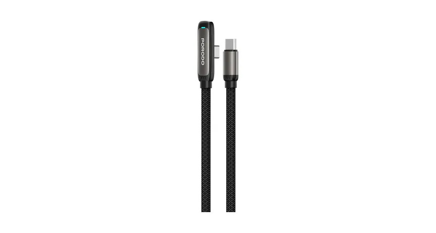 Porodo_T_Flow_60W_T_Shaped_USB_8766bf969d Porodo T-Flow 60W T-Shaped USB-C to USB-C Gaming Cable with 90° Connector & Flat Braided Design - Black