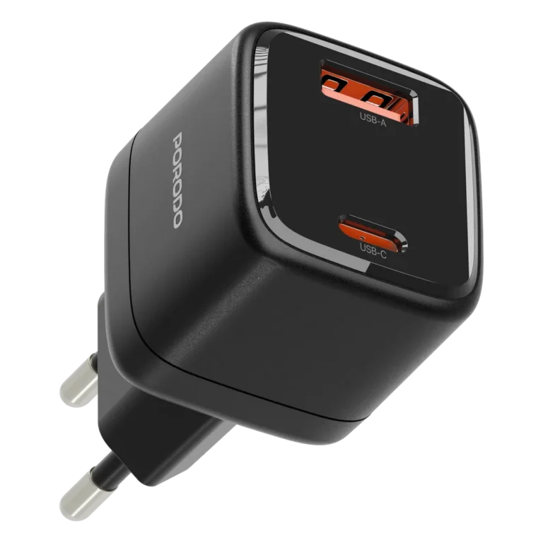 Porodo Viktor Series 25W Dual Port Wall Charger with EU Standard Plug Type
