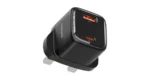 Porodo Viktor Series 25W GaN Dual Port Wall Charger with UK Standard Plug Type - Black