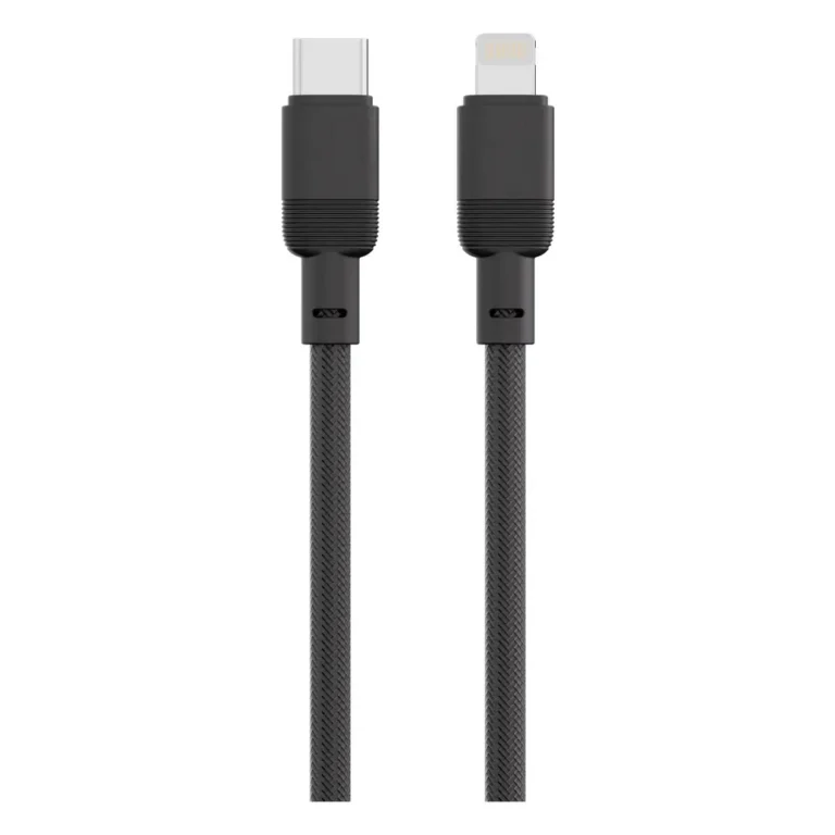 Porodo Viktor Series Dual Port Wall Charger with USB-C to Lightning Cable & UK Plug - Black