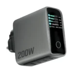 Powerology Helion 4-Port 200W GaN Wall Charger - Grey