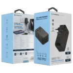 Powerology Marco Polo Ultra-Slim GaN III Travel Adapter - Black