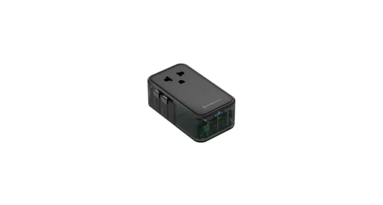 Powerology Marco Polo Ultra-Slim GaN III Travel Adapter - Black