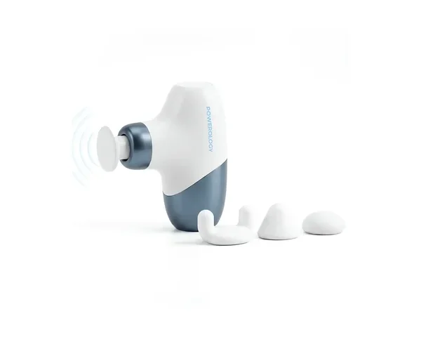 Powerology Mova Compact Massage Gun – White / Blue