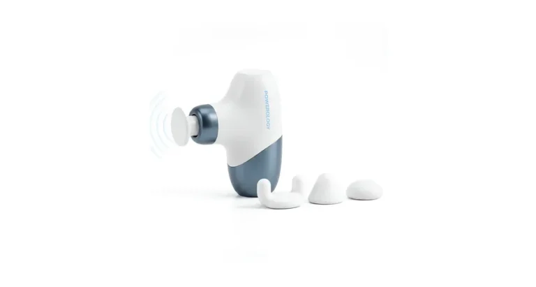 Powerology Mova Compact Massage Gun – White / Blue